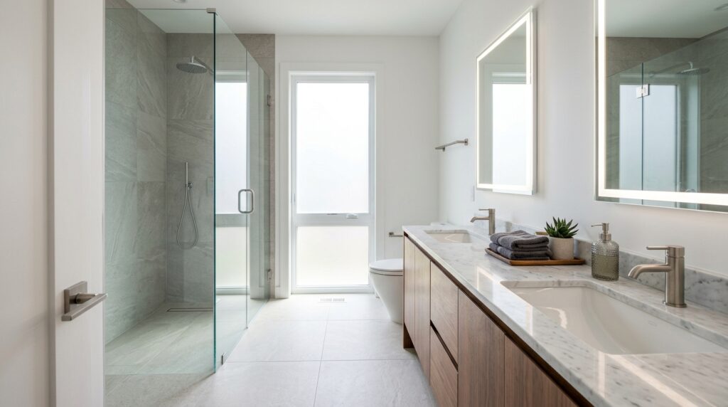 bathroom renovation Harrison NY; bathroom layout planning; shower renovation planning; bathroom finish selection